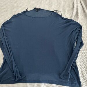 All Saints Navy Long Sleeve Shirt